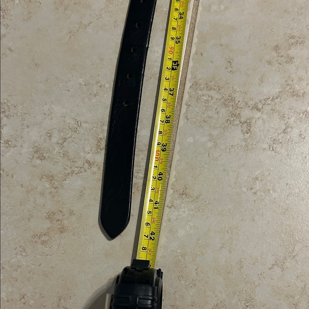Black Leather Men's Belt - Picture 5 of 5